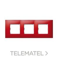 SIMON 27773-66 PLACA 3 ELEM.S.27 ROJO MATE