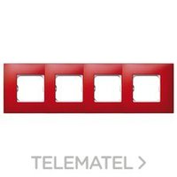 SIMON 27774-66 PLACA 4 ELEM.S.27 ROJO MATE